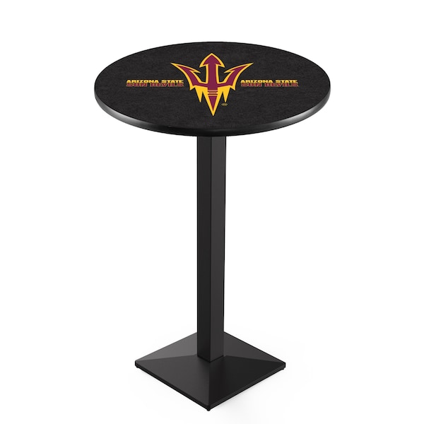 36" Blk Wrinkle Arizona State Pub Table, Pitchfork